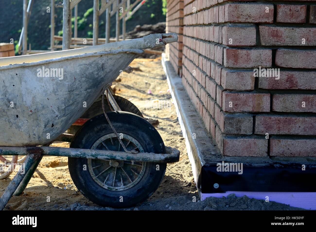 wheelbarrow, clinker, building industry, house, building, tool, build, wheel, Stock Photo