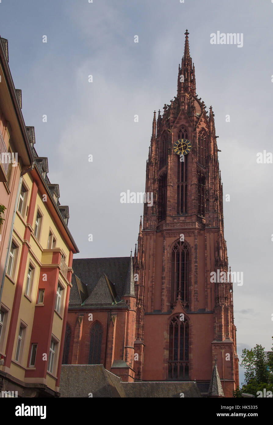 Frankfurter Dom Cathedral in Roemerberg Frankfurt am Main Germany Stock