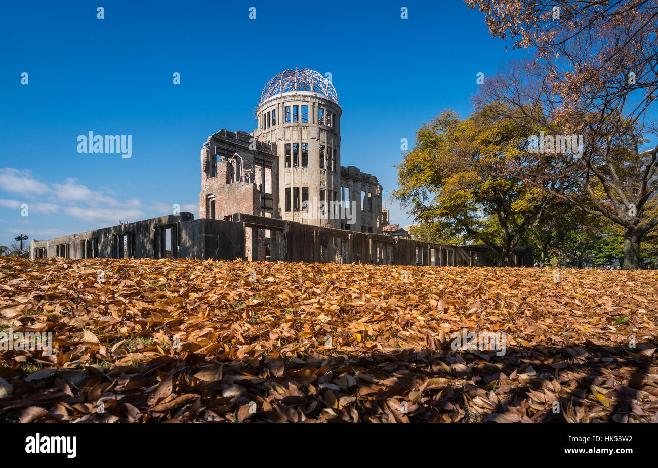 The Atomic Bomb Dome or Genbaku Dome is the Nuclear Memorial at Hiroshima , Japan Stock Photo