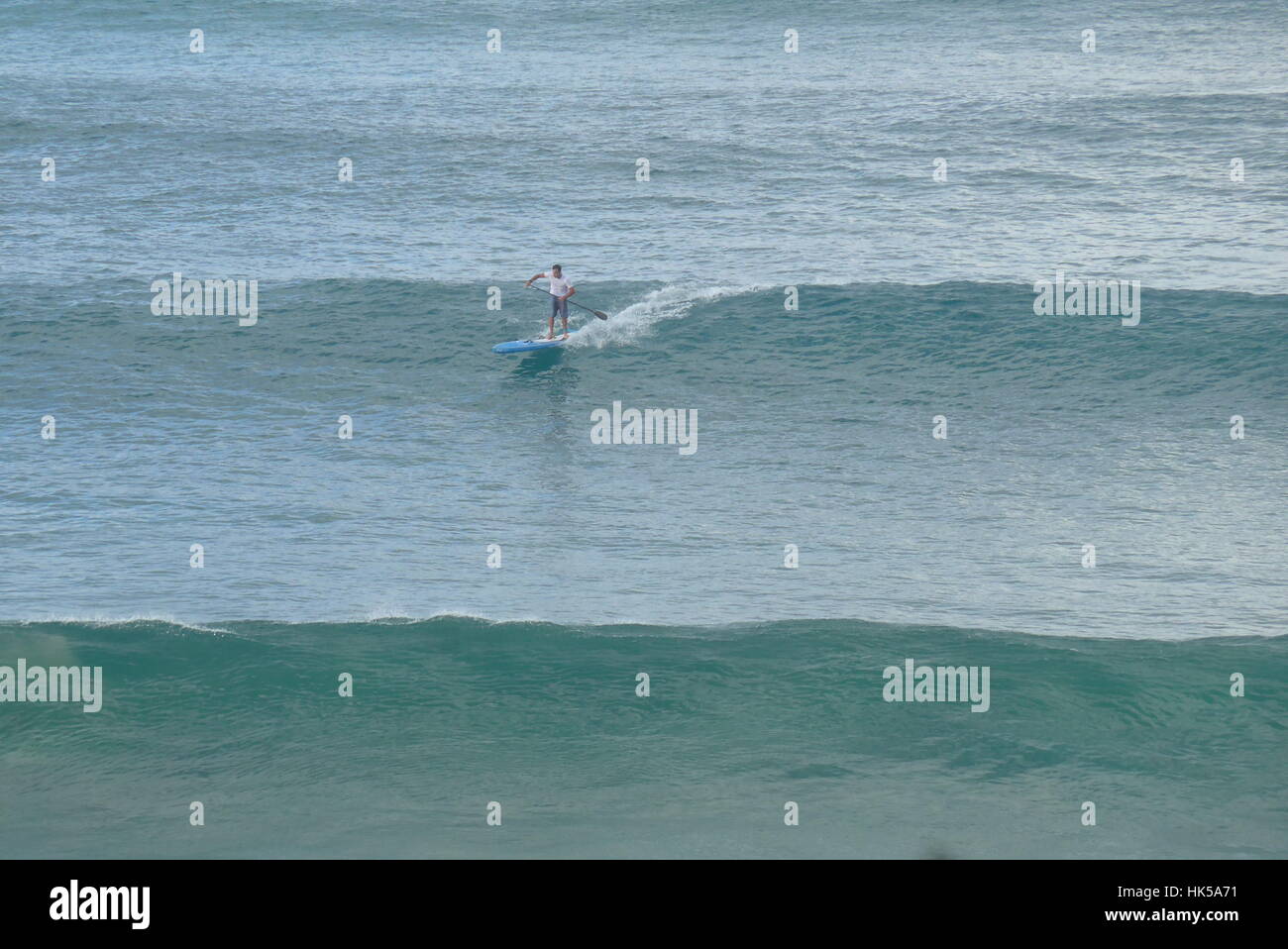 Long Standup paddle Boarder Stock Photo