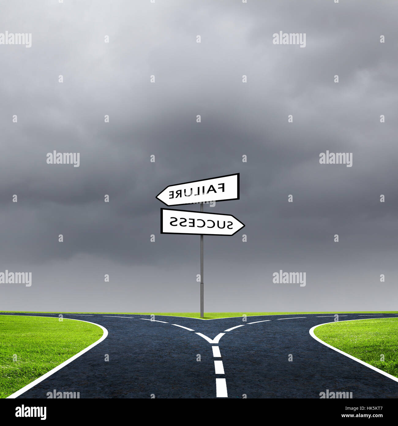 Success or failure road sign hi-res stock photography and images - Alamy