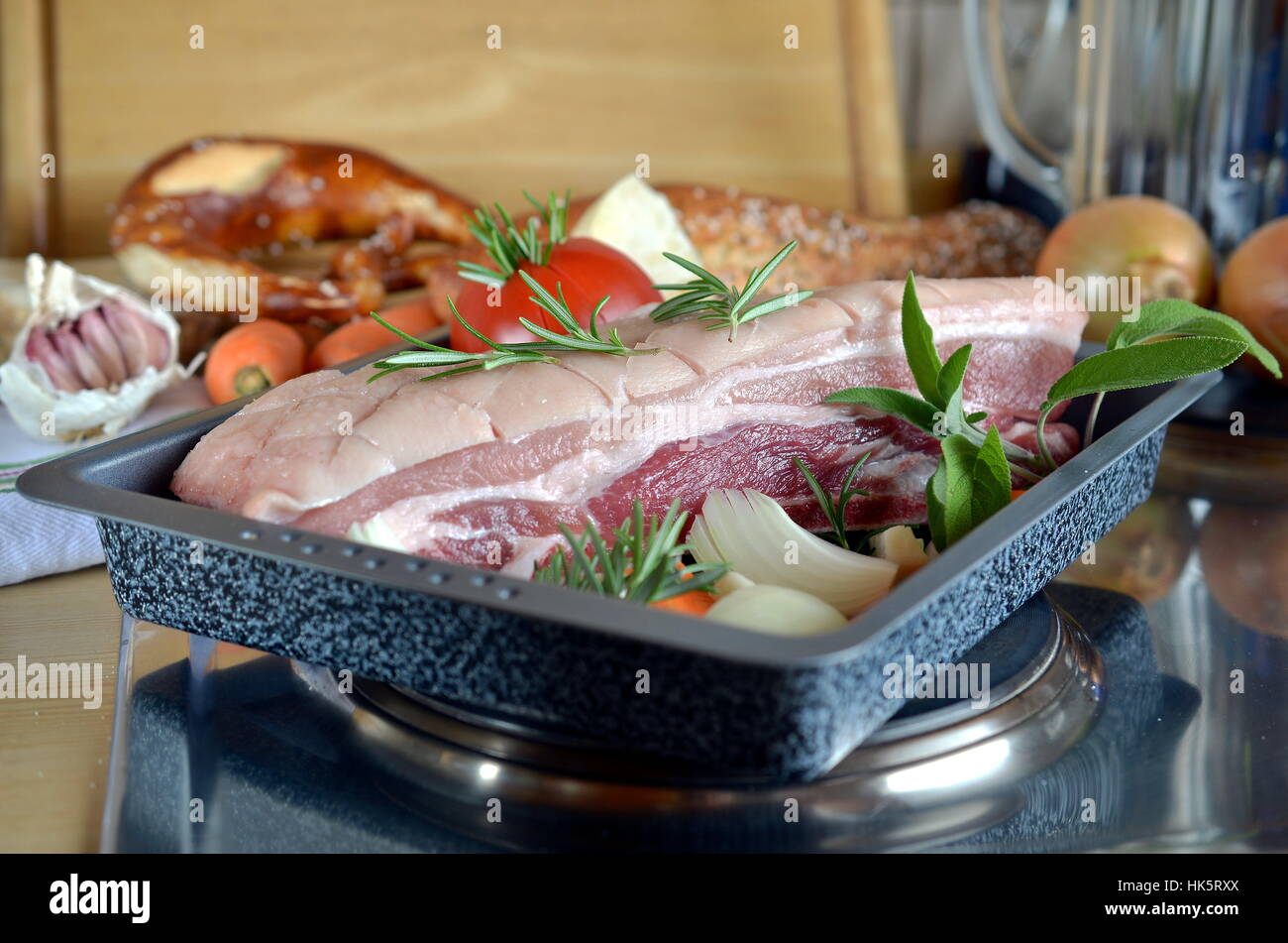 food, dish, meal, rind, roast pork, pork, pig, food, aliment, party, Stock Photo