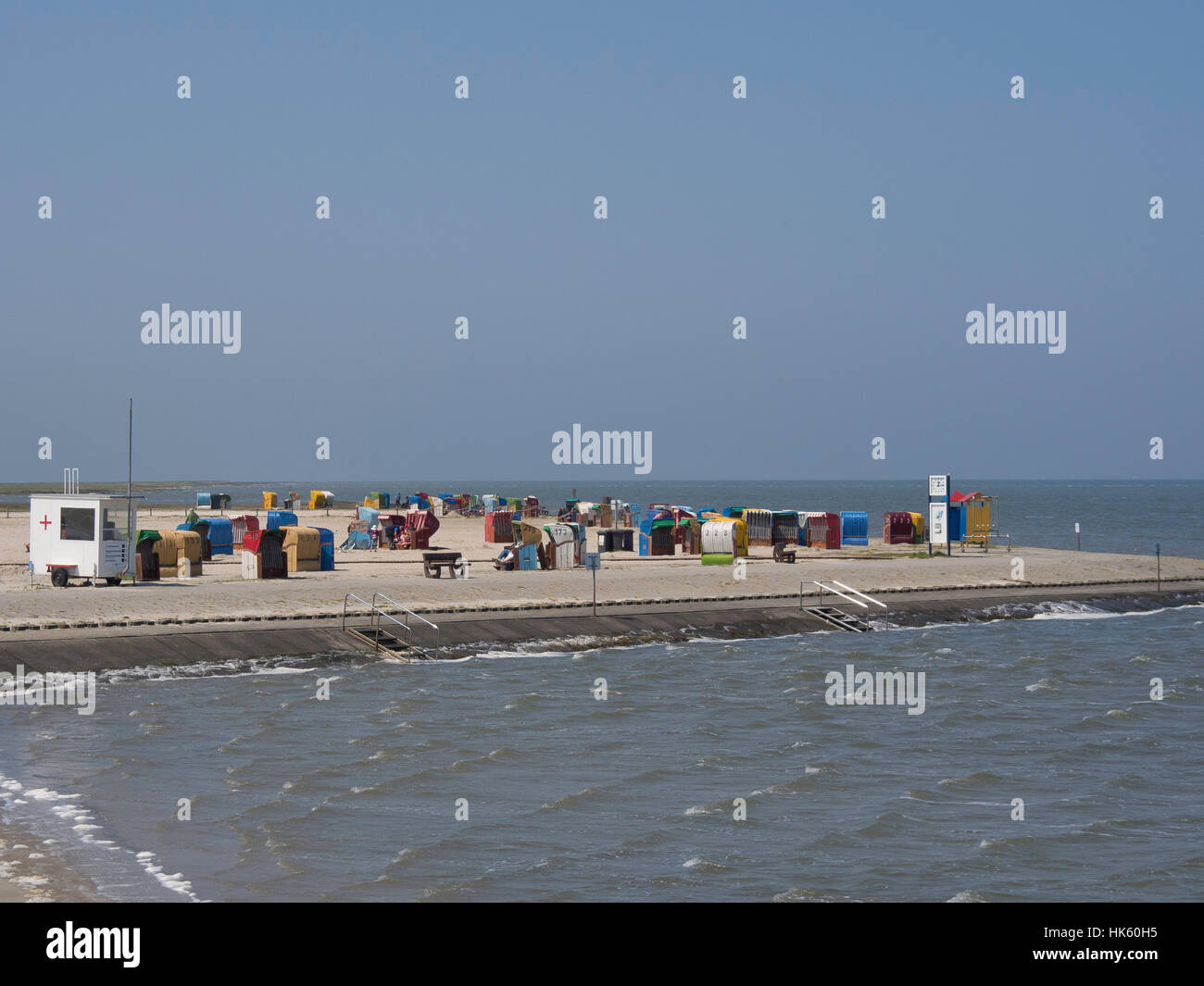 beach, seaside, the beach, seashore, East Frisia, beach chair, salt ...