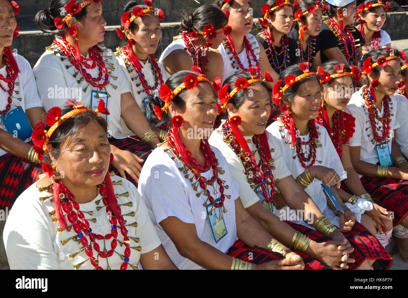 Ladies of the Sumi-Tribe taking part of the program at Hornbill ...