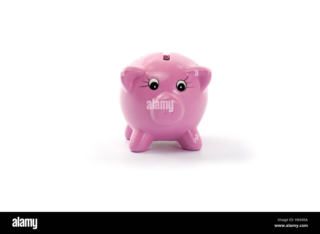 Pink ceramic piggy bank isolated on white Stock Photo - Alamy