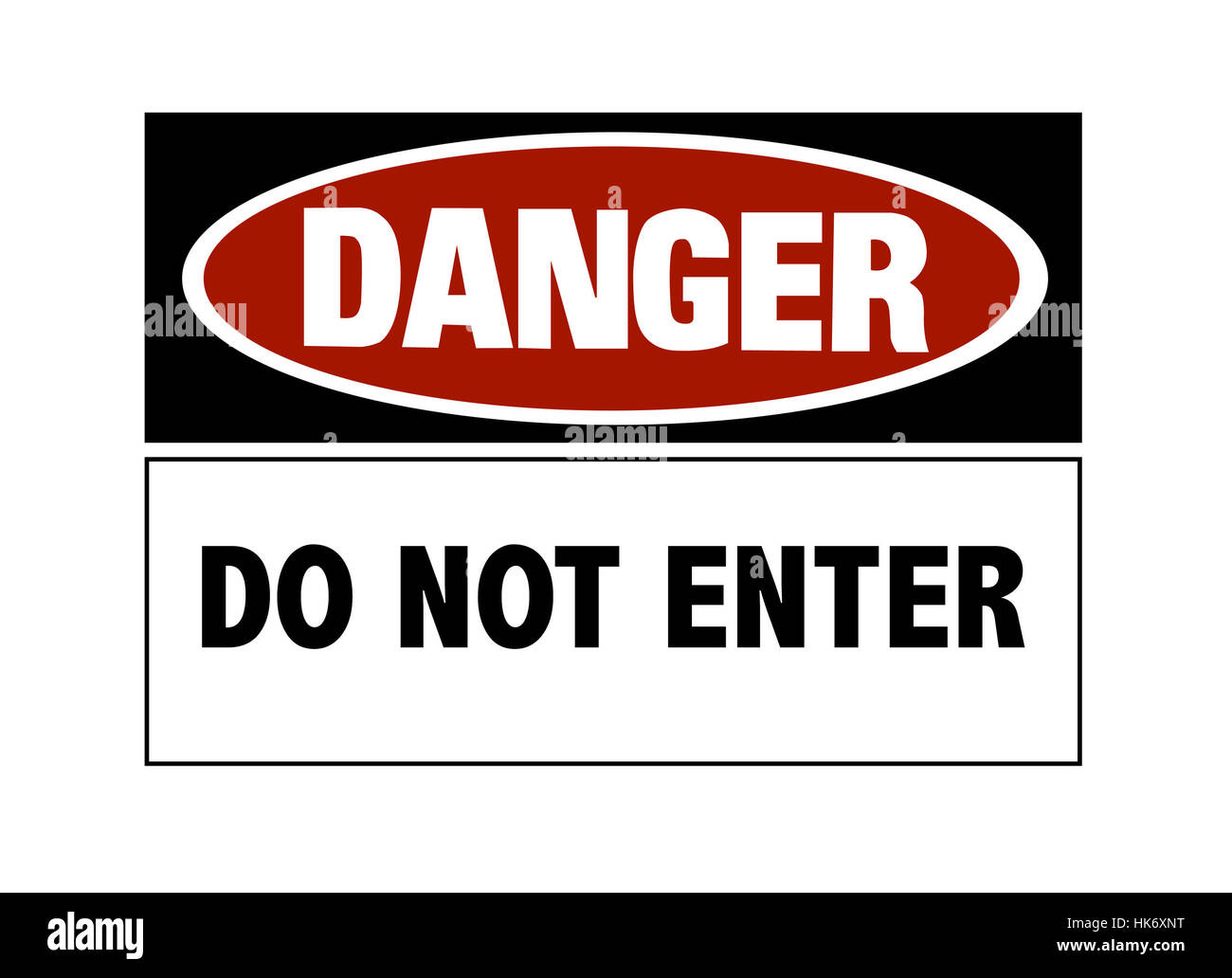 Danger sign - do not enter, red and black on white Stock Photo - Alamy