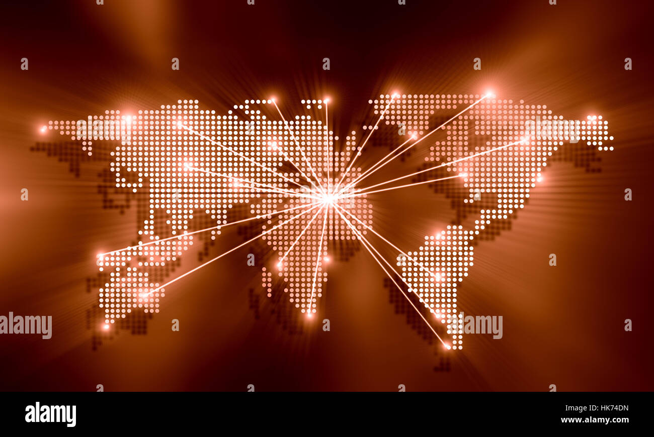 Background digital image of world map with connection lines Stock Photo ...