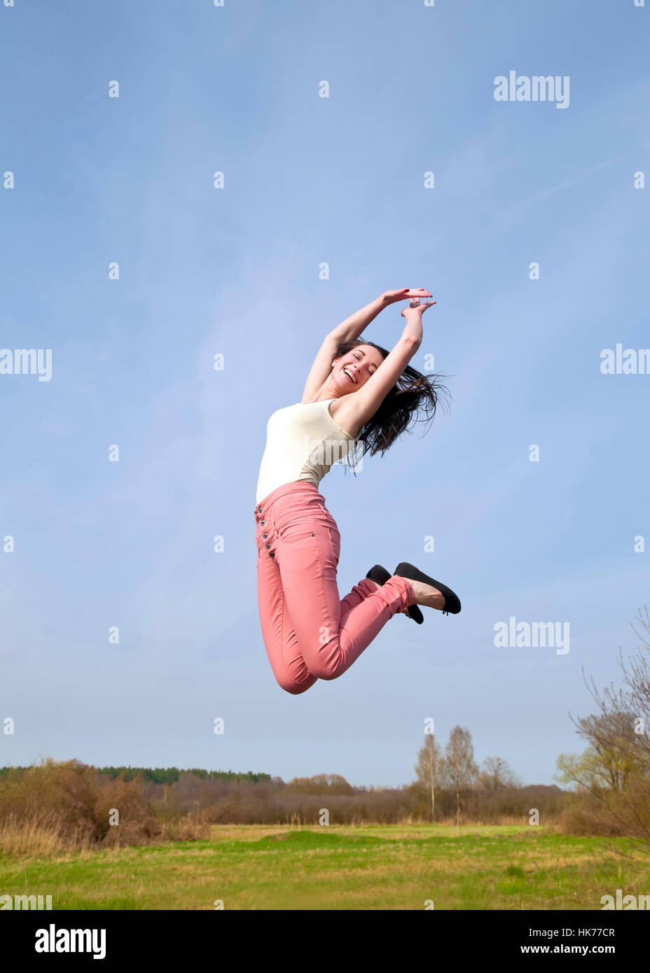 woman, spring, bouncing, bounces, hop, skipping, frisks, jumping, jump