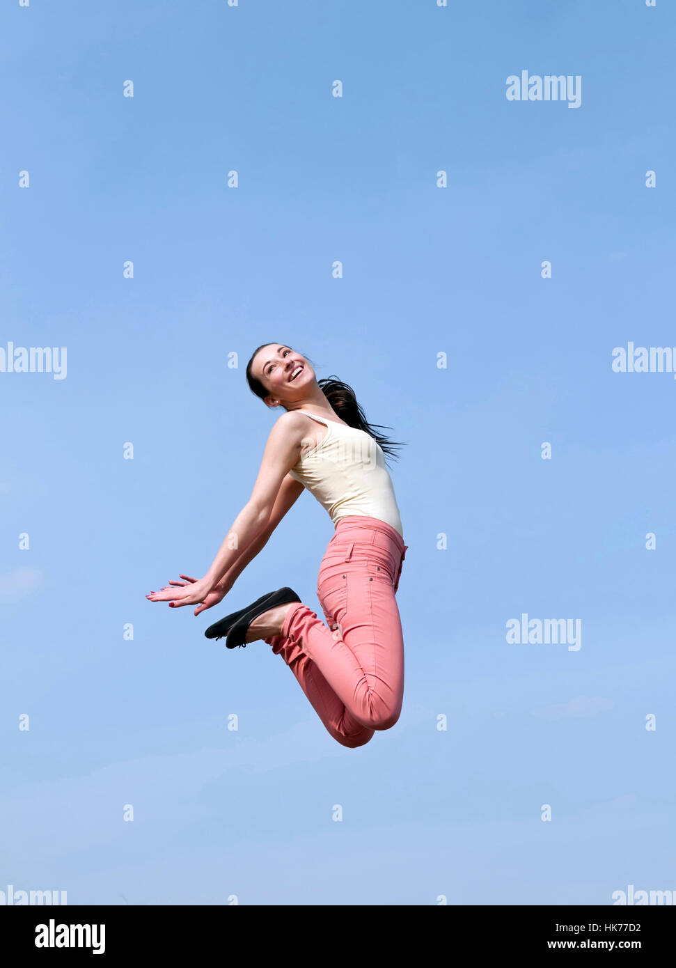 woman, spring, bouncing, bounces, hop, skipping, frisks, jumping, jump