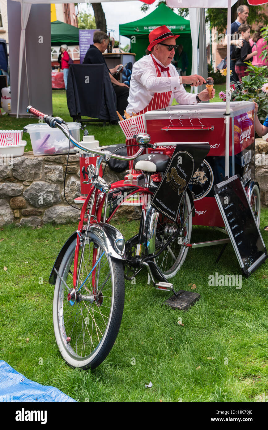 Red bicycle ice cream sale