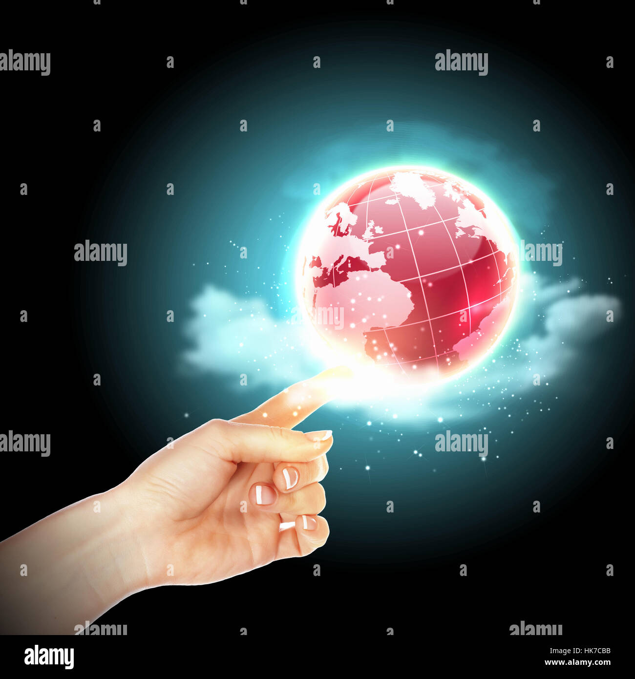Human hand holding our planet earth glowing Stock Photo - Alamy