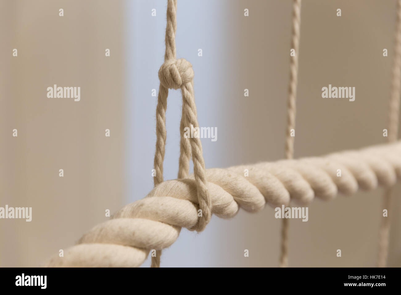 Architecture Detail of a Rope Banister Stock Photo