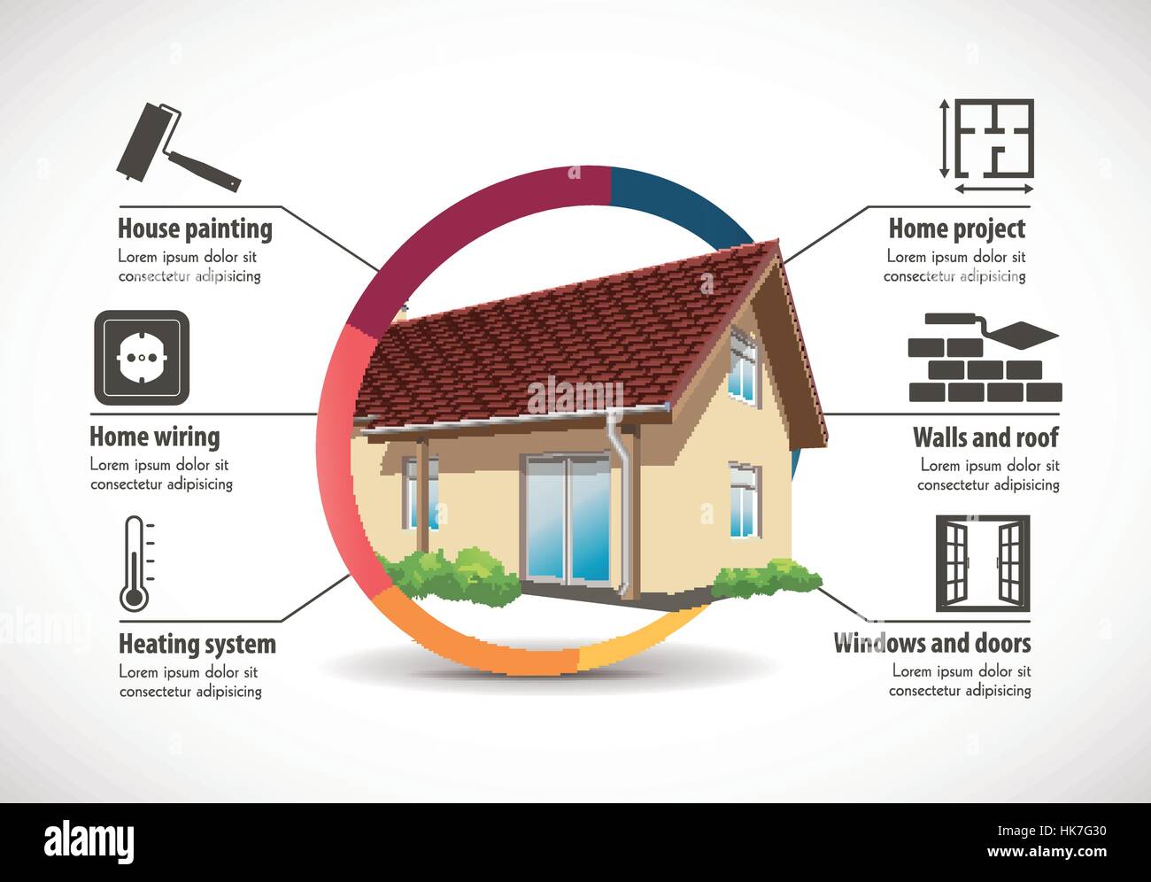 House Construction - home building concept Stock Vector