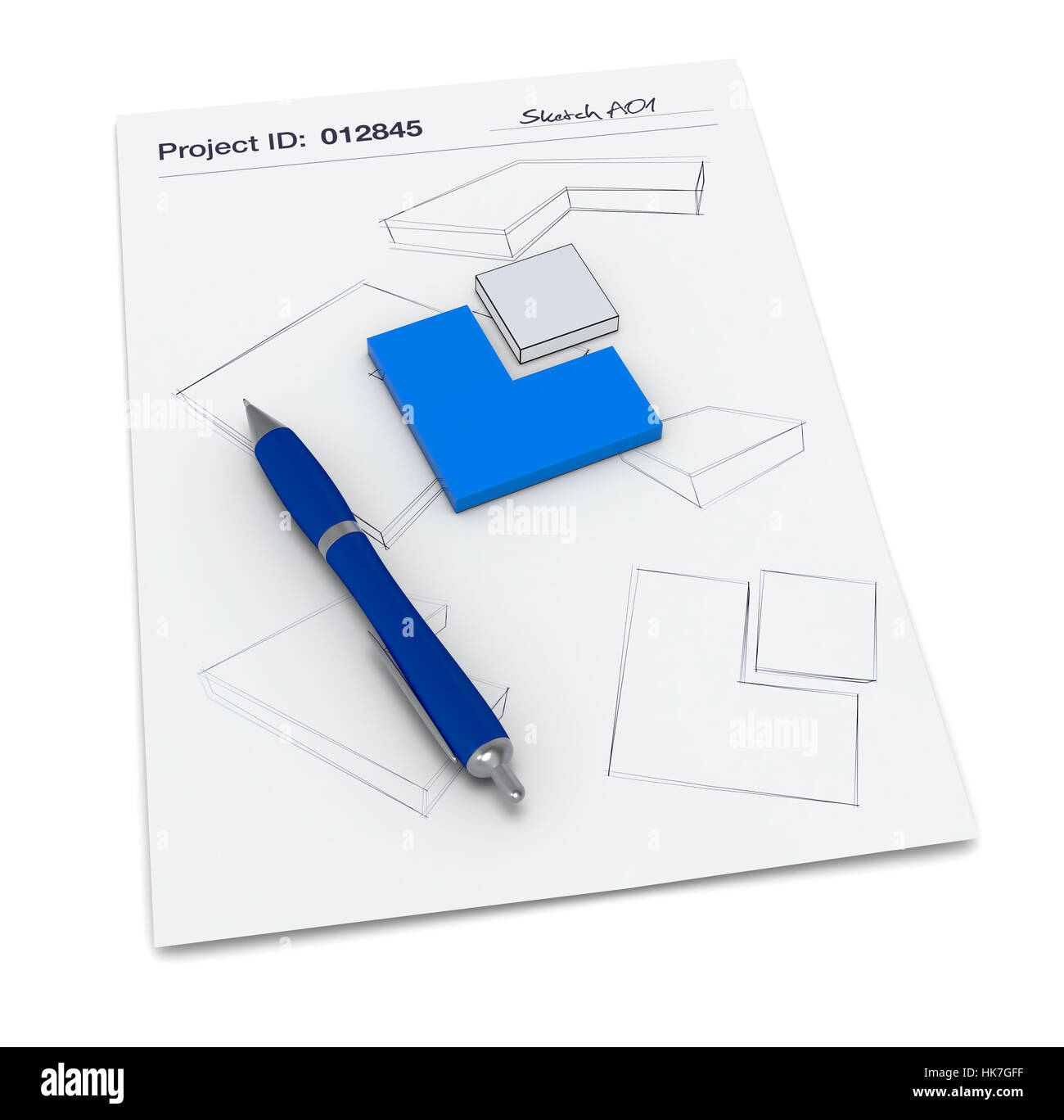 blue, isolated, model, design, project, concept, plan, draft, industry ...
