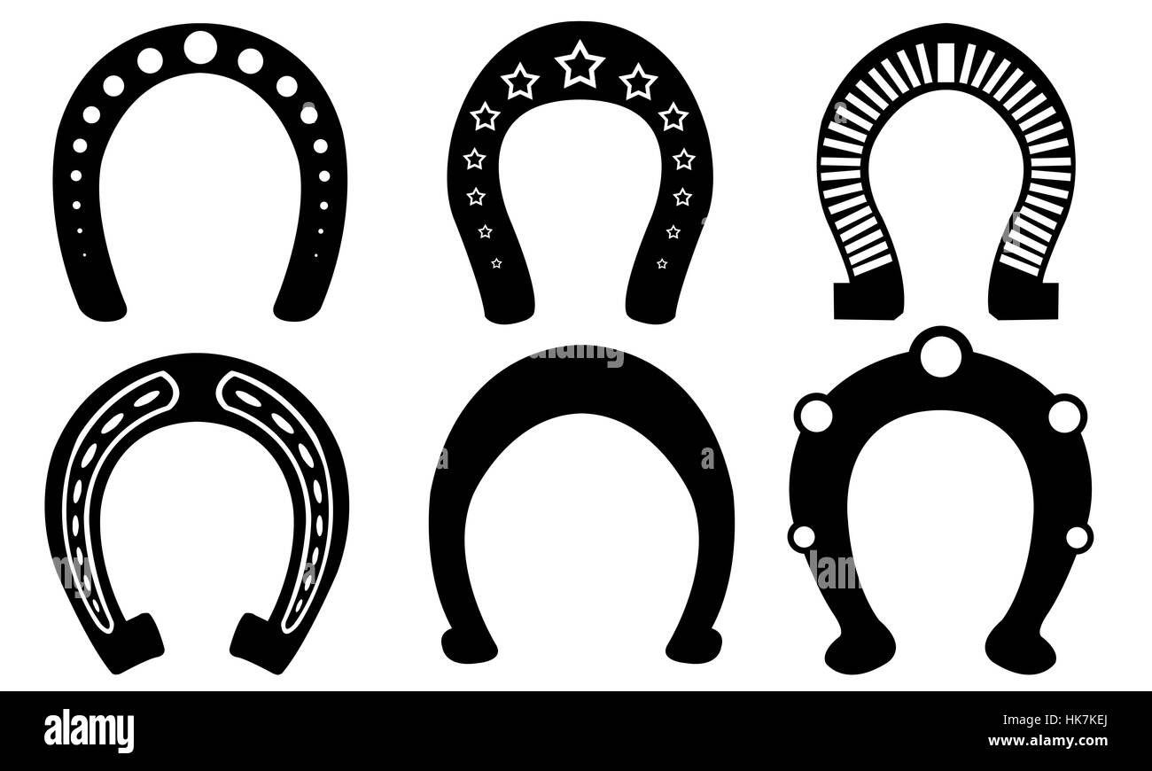 set of horseshoes isolated Stock Photo Alamy