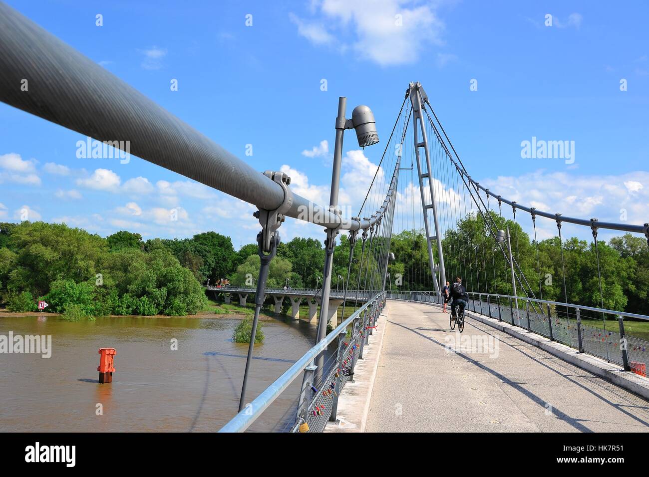 bridge over the elbe in magdeburg Stock Photo