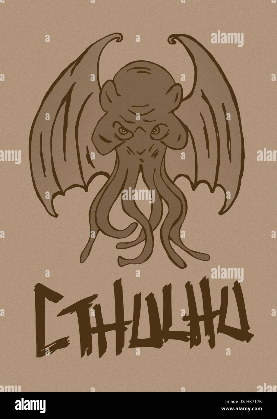 Cthulhu monster vintage Stock Photo