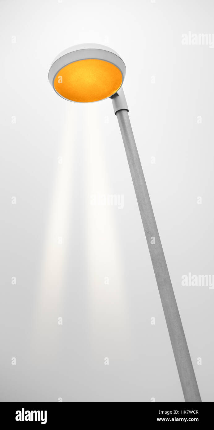 Abstract view to a streetlamp in black and white Stock Photo