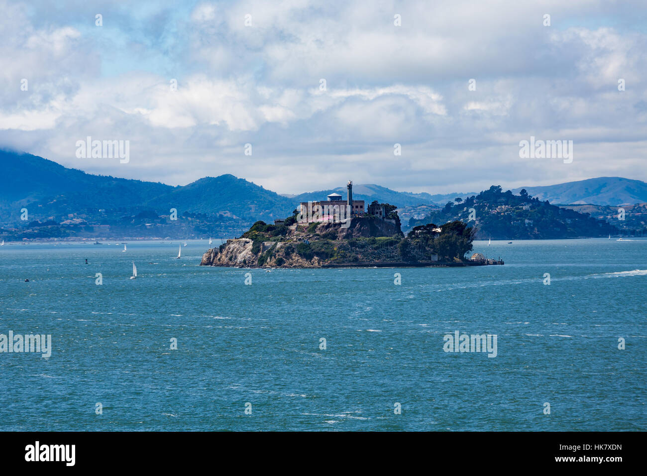 Alcatraz Island in San Francisco Bay Stock Photo