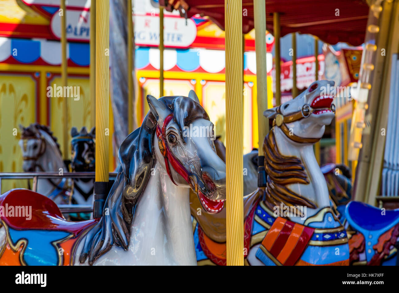 Carousel Horse at San Francisco's Pier 39 Stock Photo