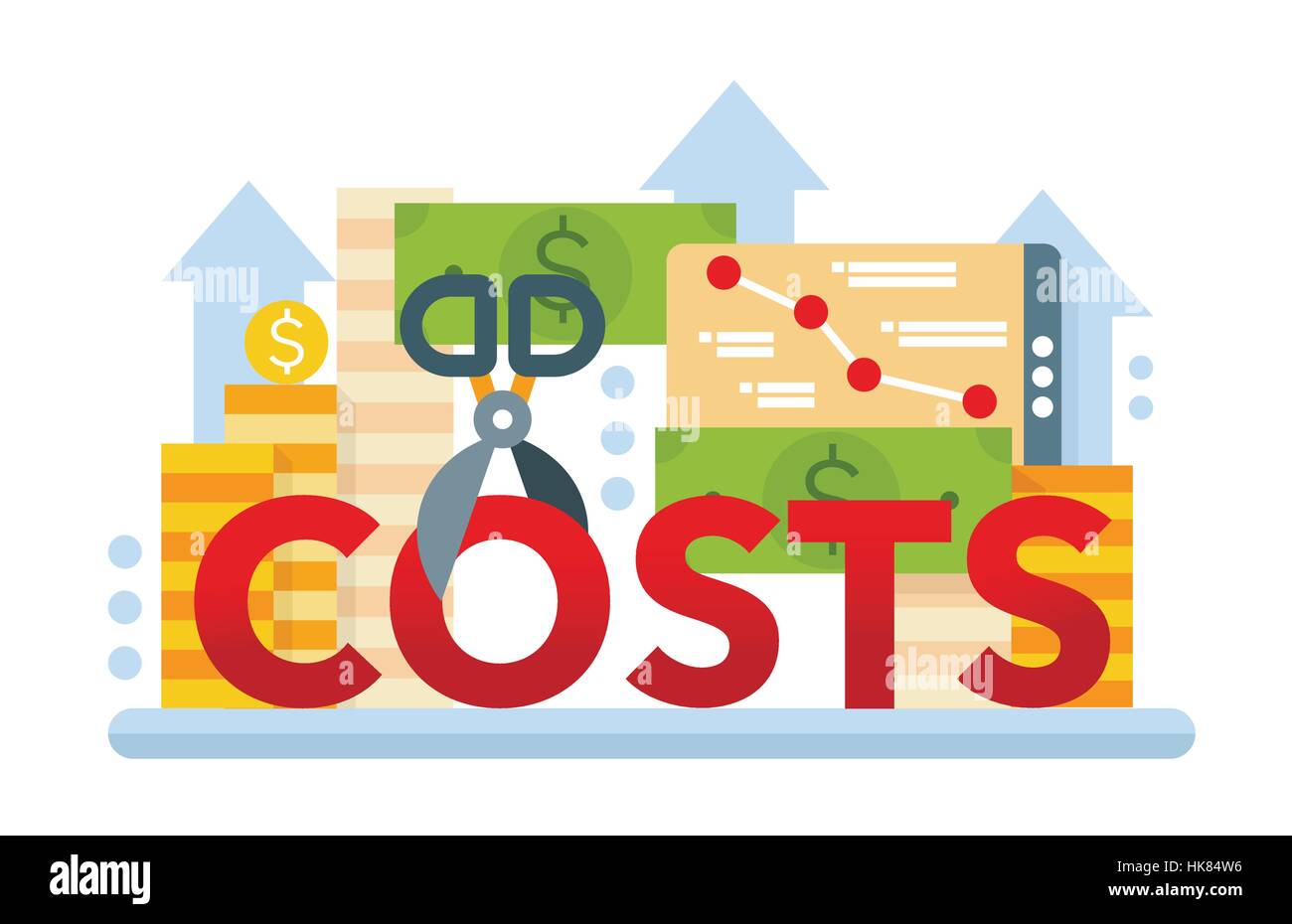 Reduce Costs - flat design website banner Stock Vector