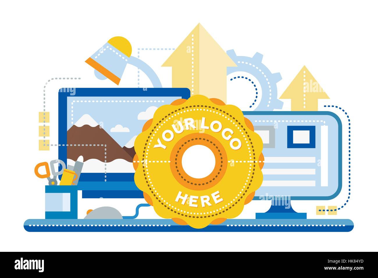 Logo Template, image Processing - flat design website banner Stock ...