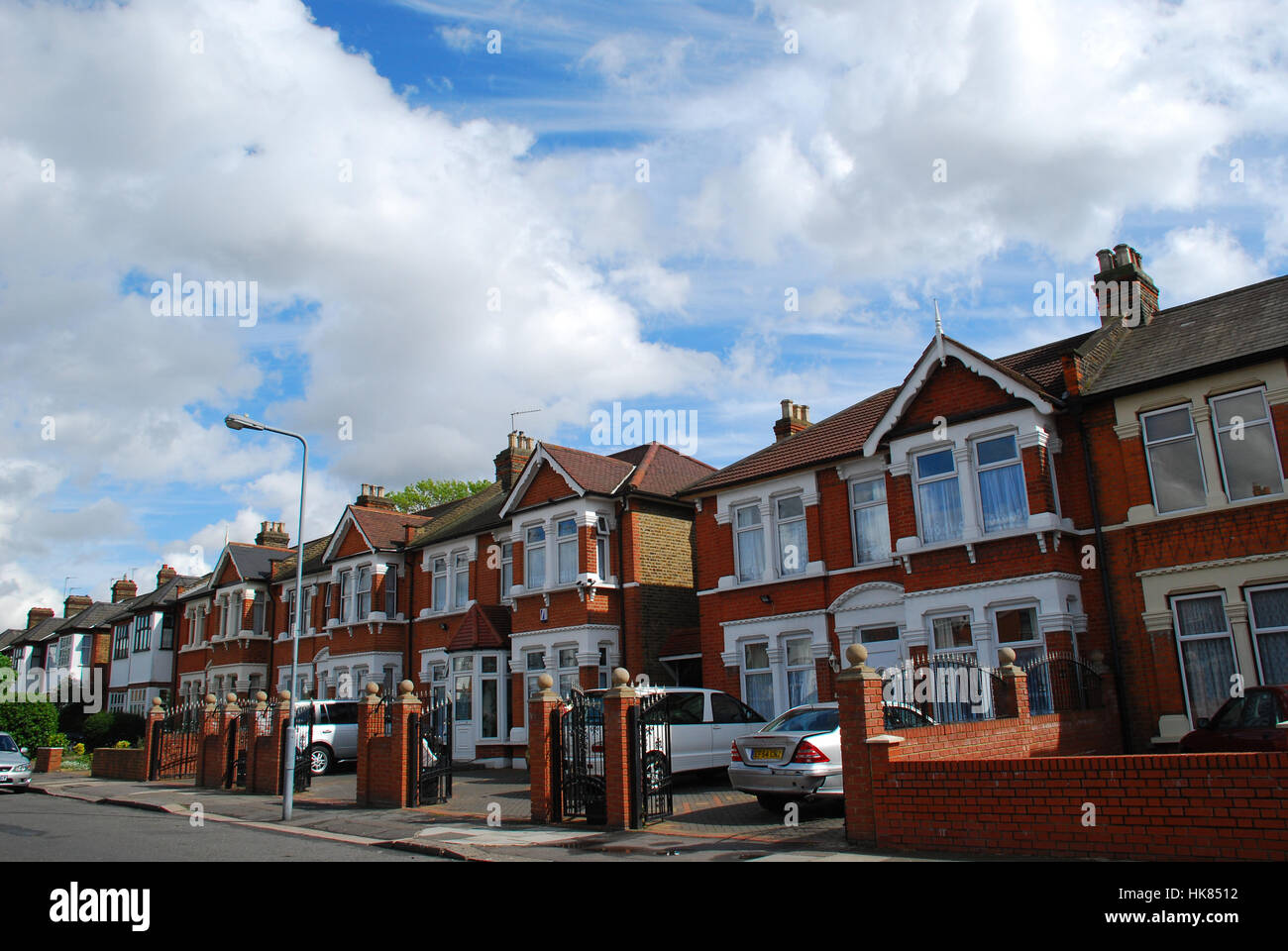 Street with typical british houses Ilford East London UK Stock Photo