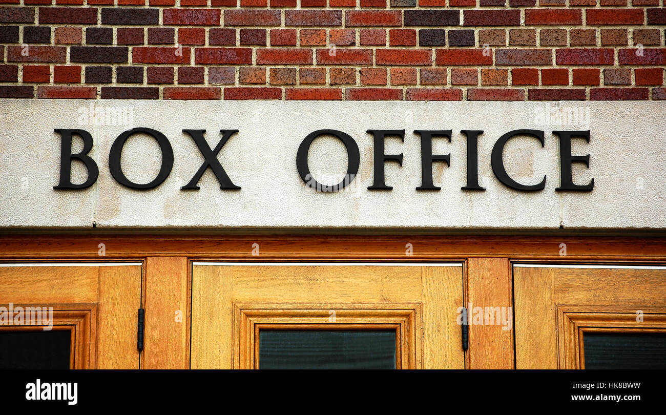Theater box office, close up on words Stock Photo Alamy