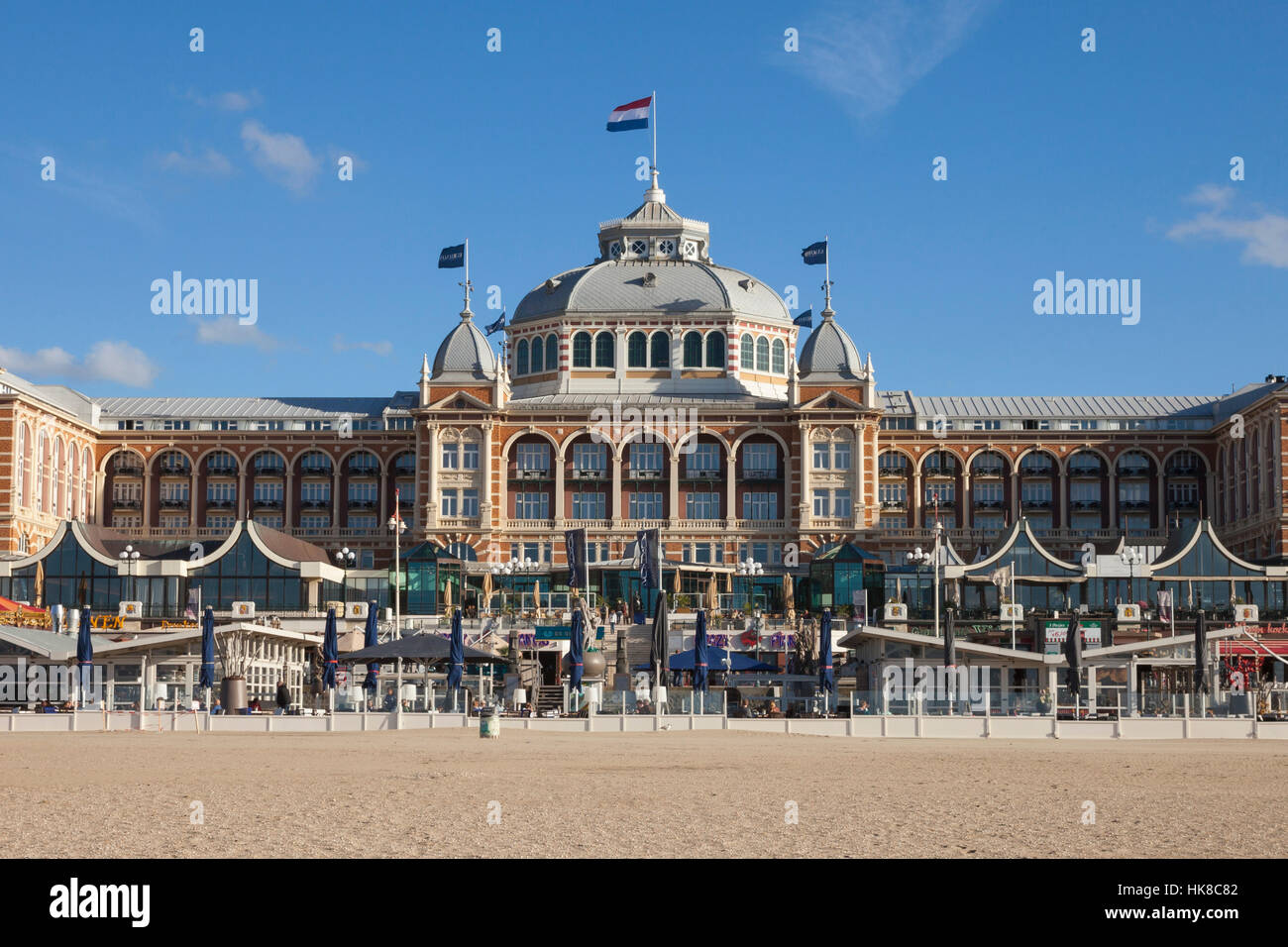 Spa hotel on beach, Scheveningen, The Hague, Holland, Netherlands Stock Photo
