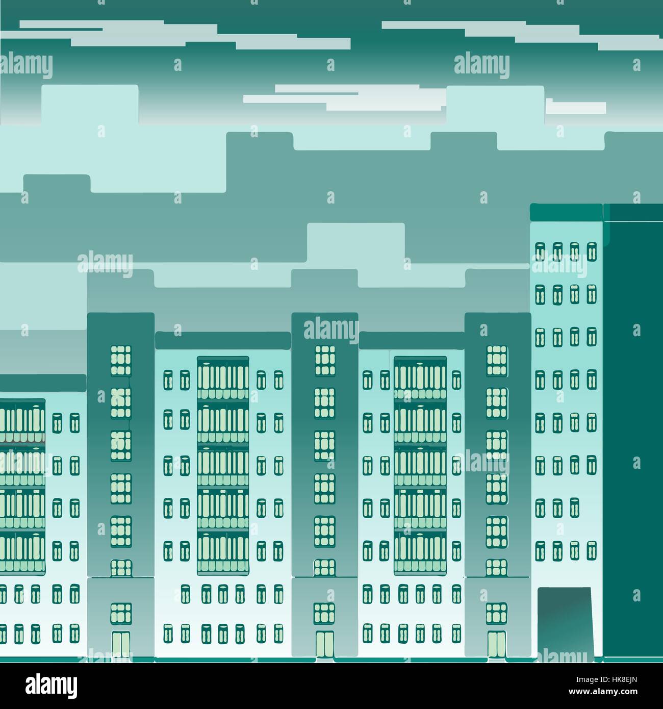 Vector urban illustration concept in abstract city style - skyscrapers ...