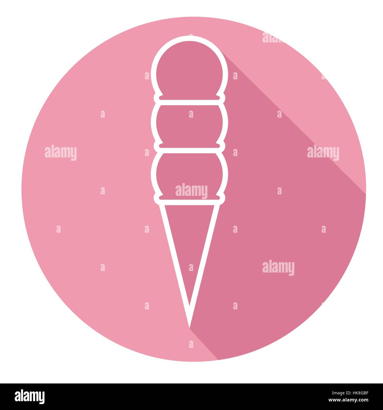 Ice cream flat icon with long shadow. Vector illustration Stock Vector ...