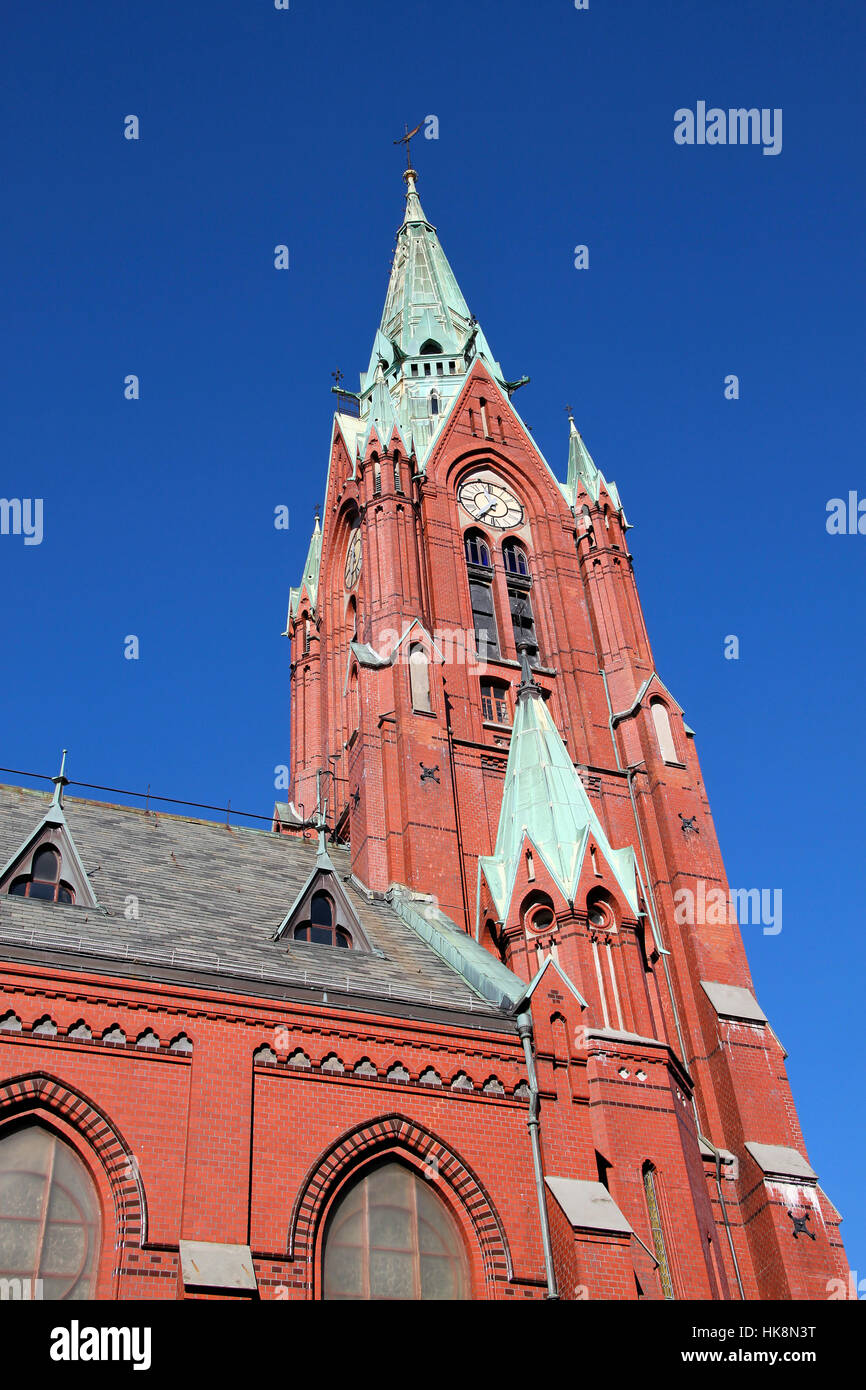 church, clock, norway, steeple, salvage, john, historical, church, clock, Stock Photo