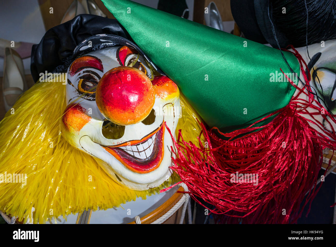 A typical mask, worn at Basler Fasnacht Stock Photo