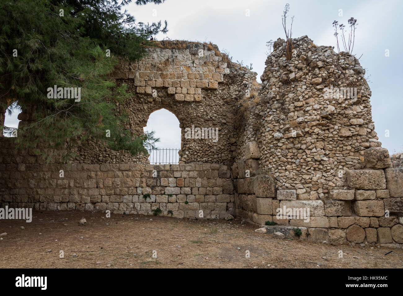 Antipatris Fort at Yarkon National Park, Israel Stock Photo
