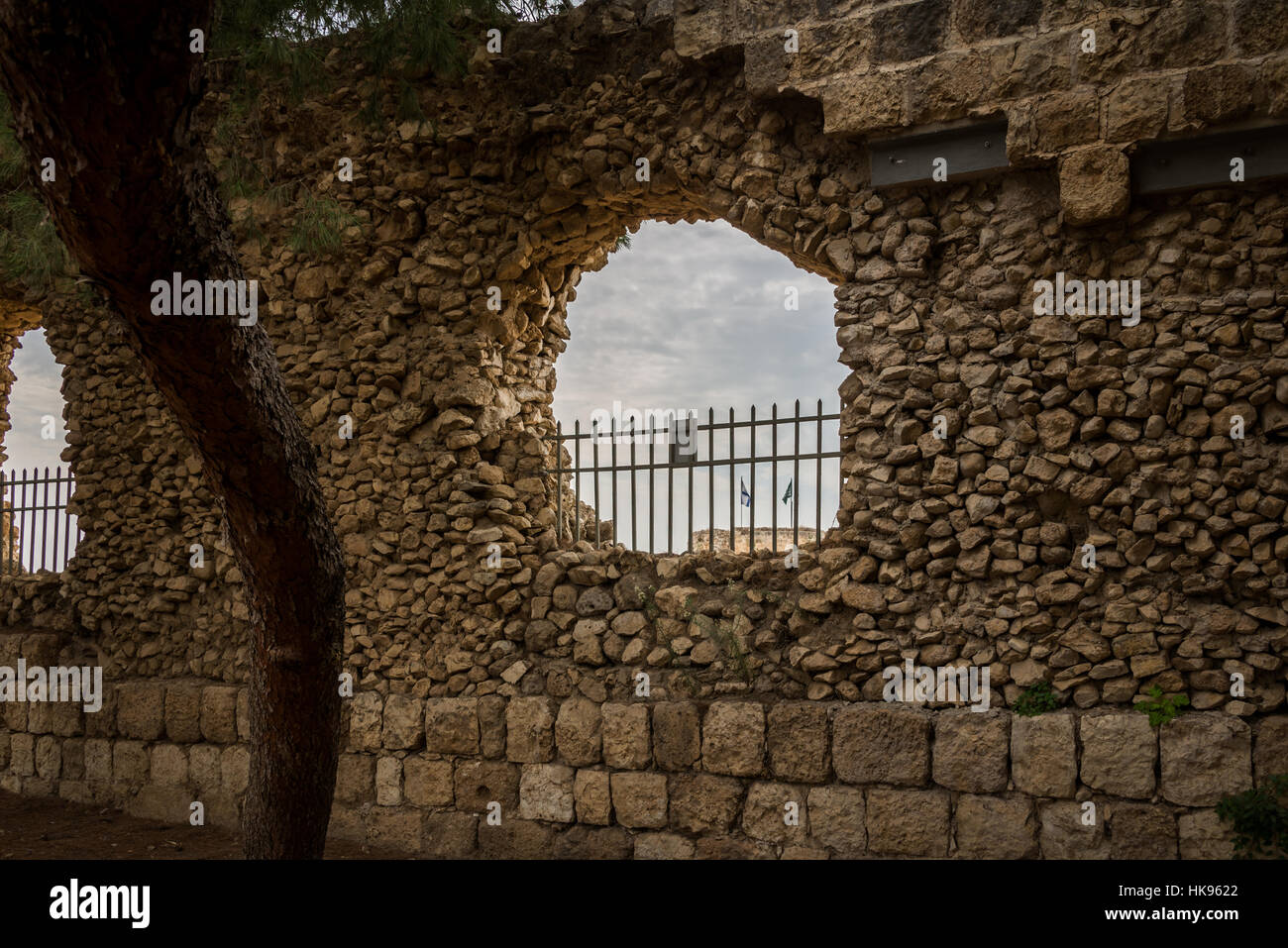 Antipatris Fort at Yarkon National Park, Israel Stock Photo