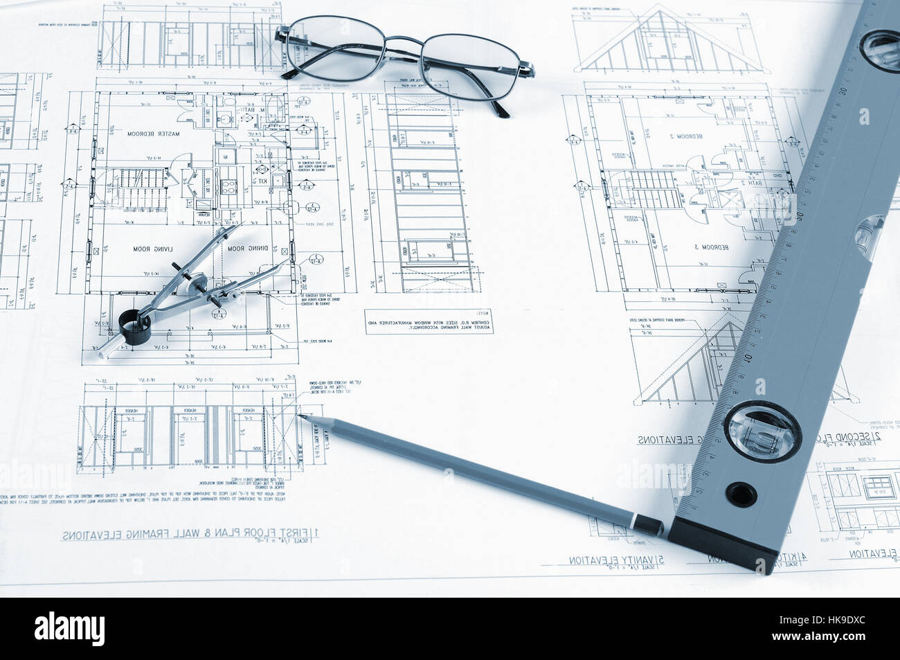 drawings of building homes and Tools Stock Photo - Alamy