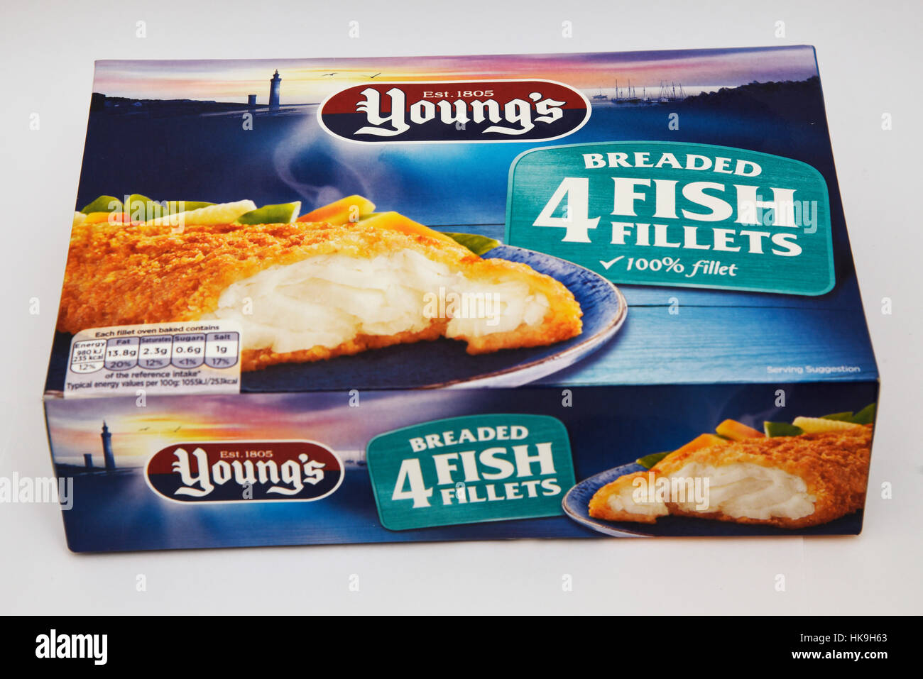 Youngs breaded fish fillets (frozen) Stock Photo