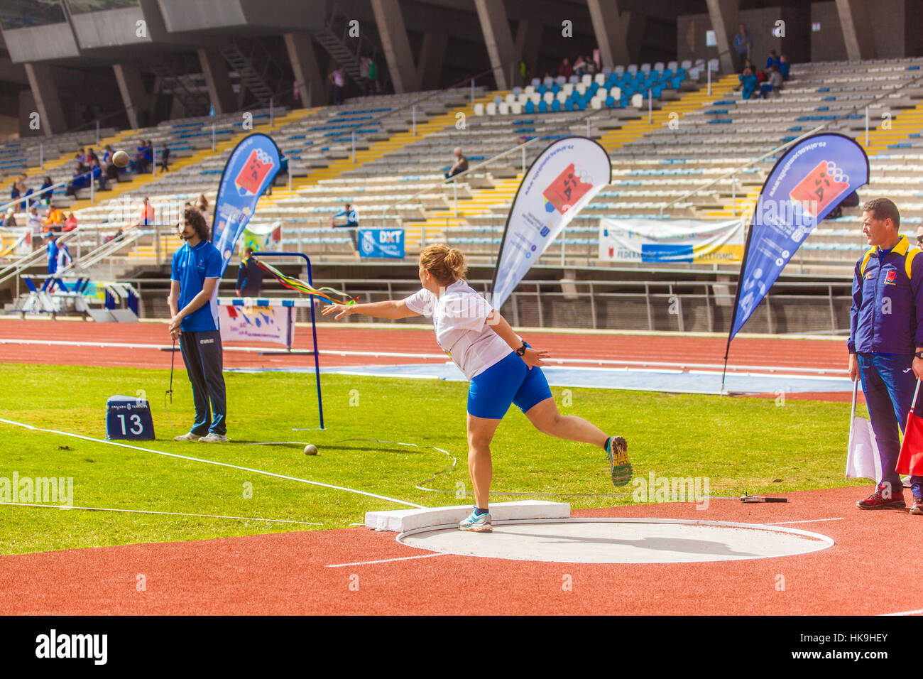 female adult shot put Stock Photo Alamy