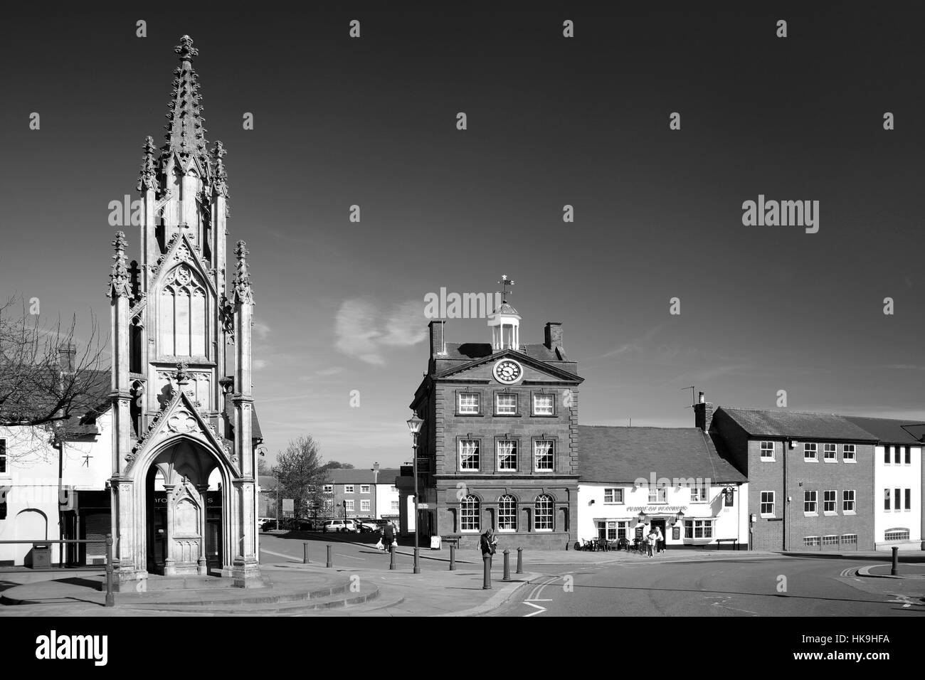 Summer; August; September; The Market cross in Daventry town, Northamptonshire, England, UK Stock Photo