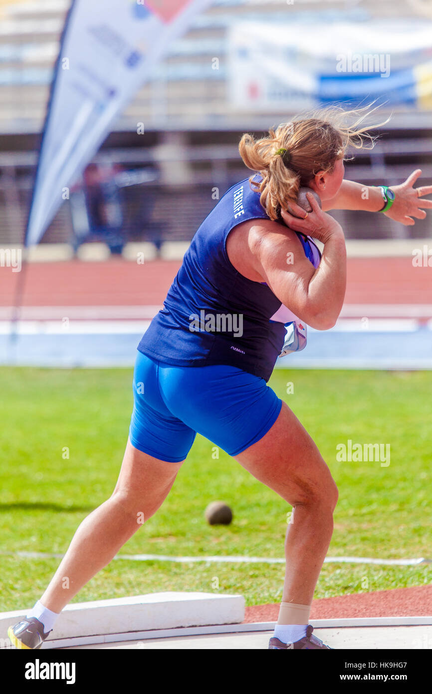 female adult shot put Stock Photo Alamy