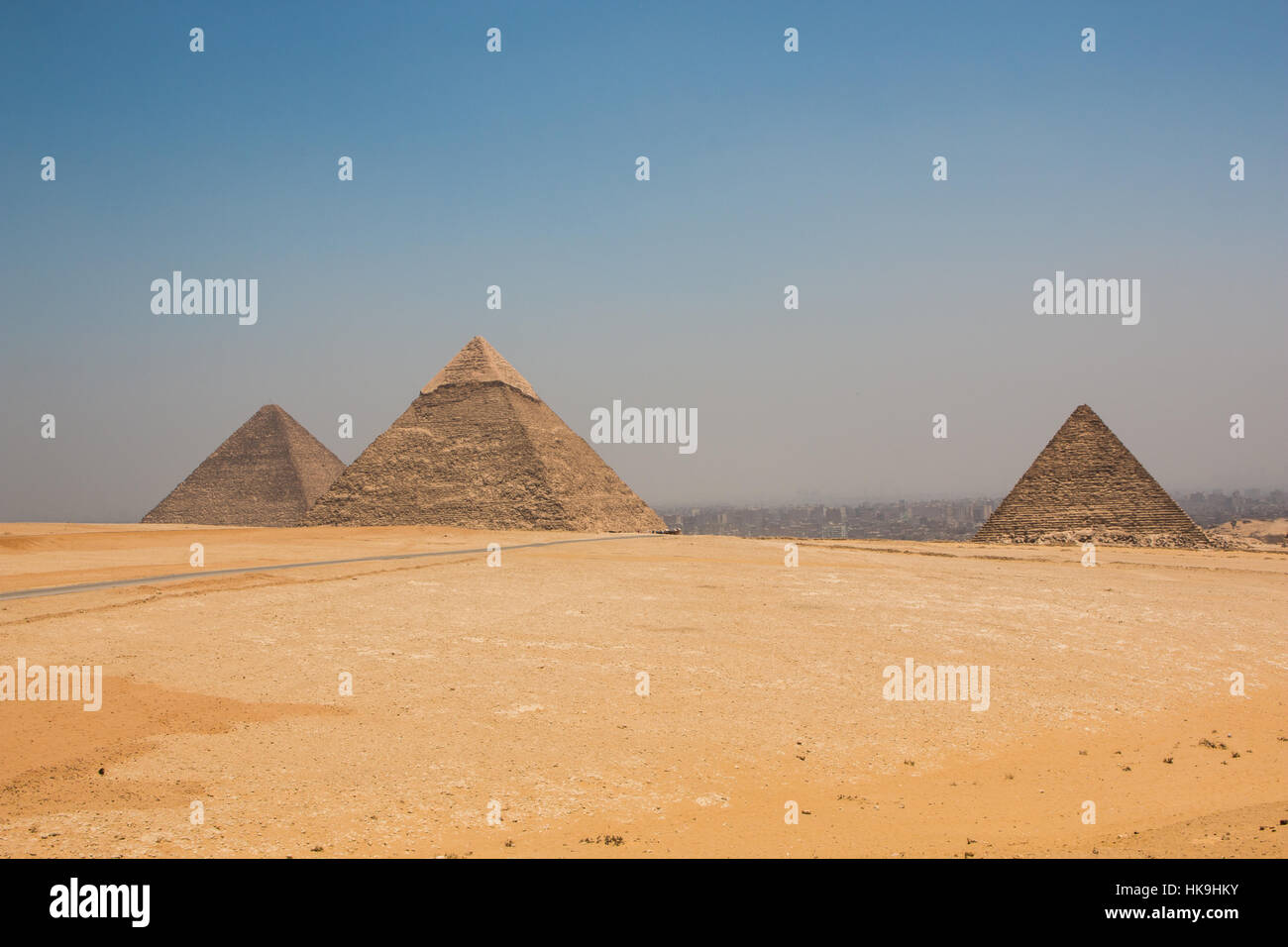 The Great Pyramids of Giza in Cairo, Egypt Stock Photo