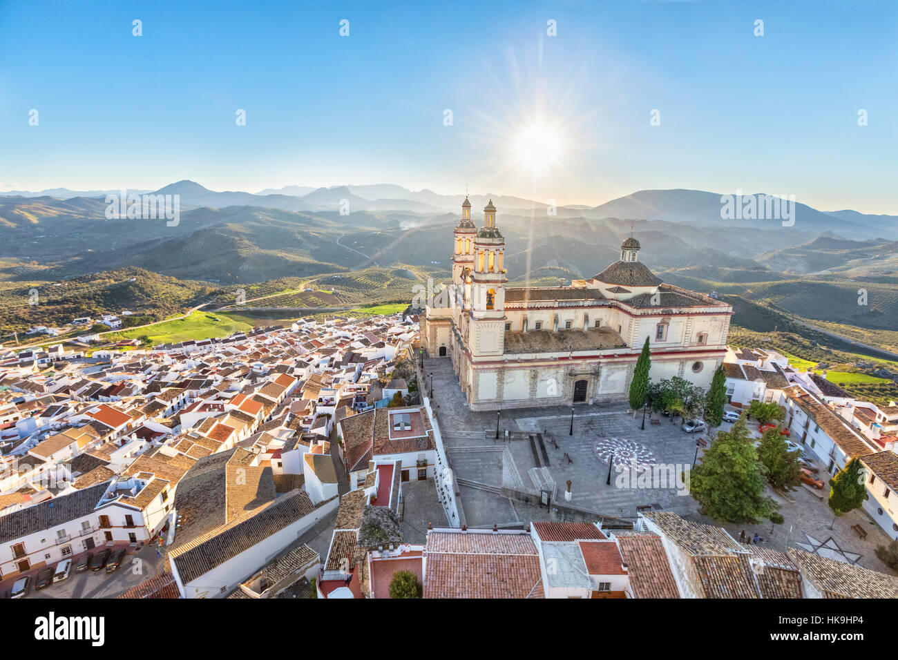 Aerial View Of Olvera Town With Church Of Our Lady Of Incarnation aerial-view-of-olvera-town-with-church-of-our-lady-of-incarnation