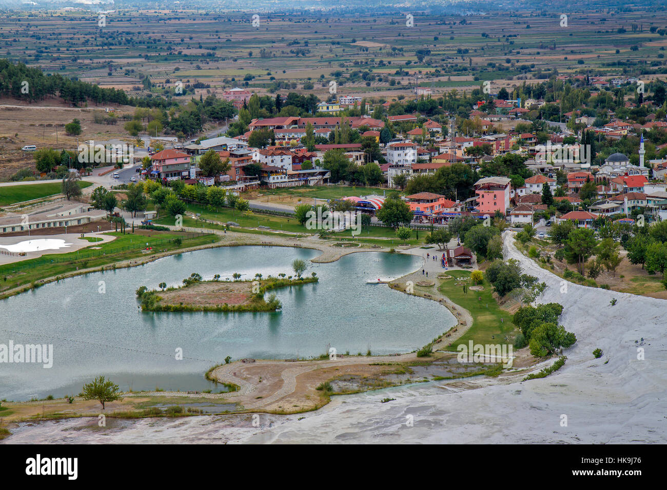 House Around The Pool At Pamukkale Turkey Stock Photo