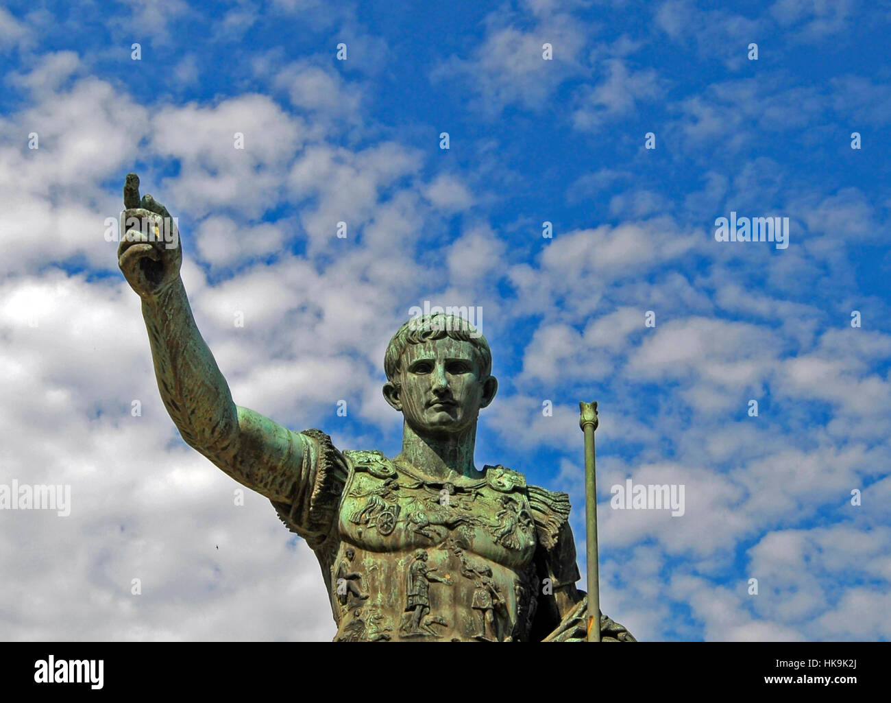 Roman Emperor Augustus, Via dei Fori Imperiali Roma Stock Photo