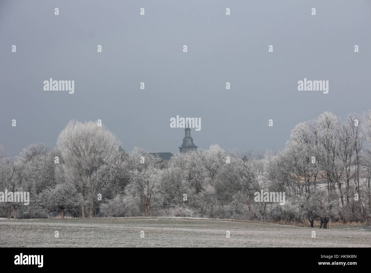 cold winter day in Germany Stock Photo