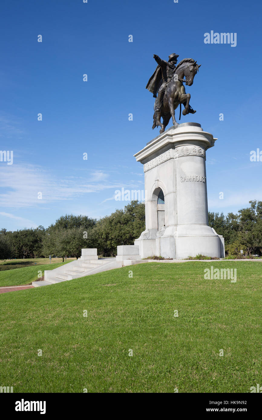 Statue of Sam Houston in Hermann Park, Houston, Texas Stock Photo Alamy