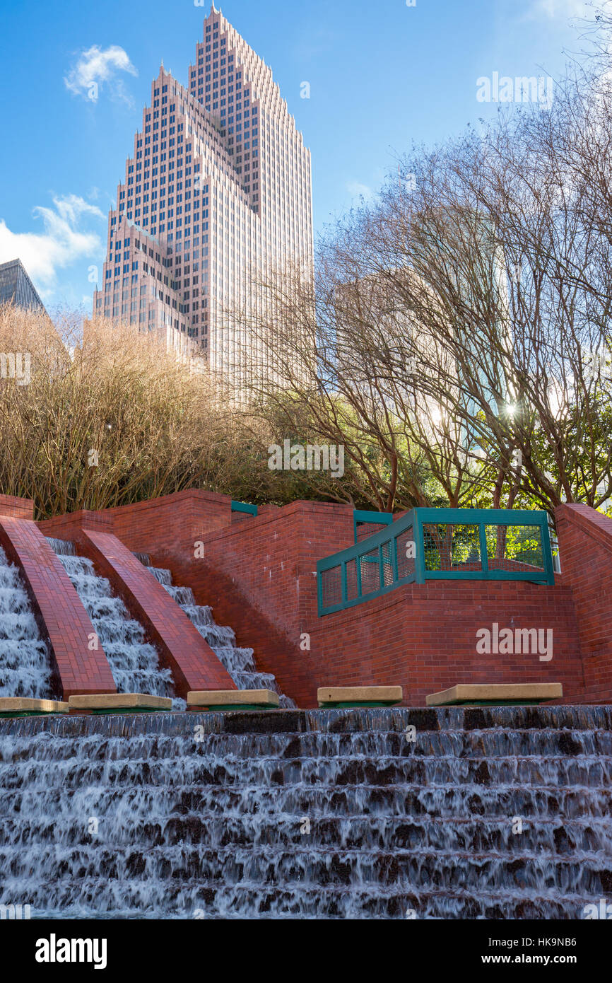 Waterfall in Sesquicentennial park Houston, Texas Stock Photo Alamy