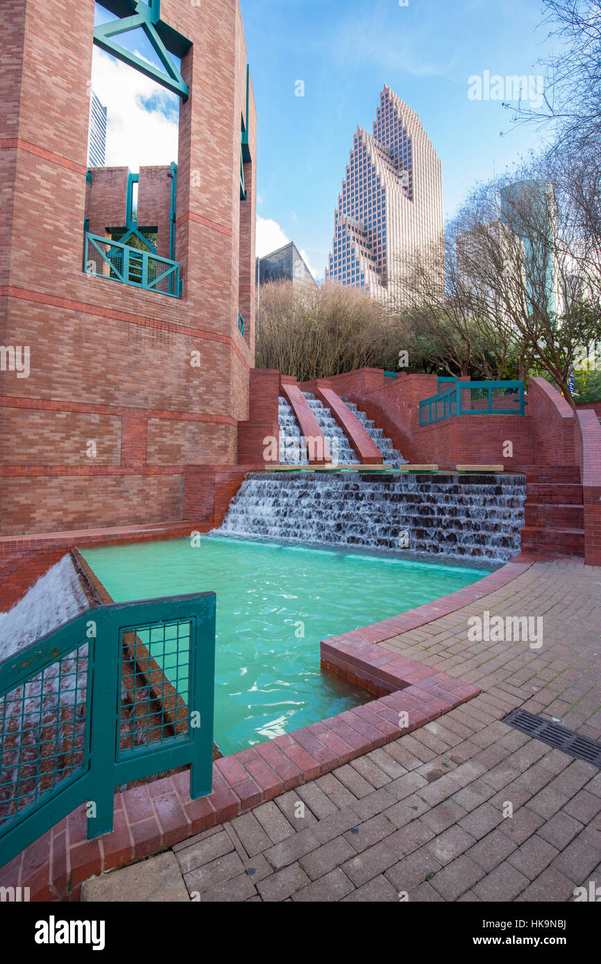 Waterfall in Sesquicentennial park Houston, Texas Stock Photo Alamy