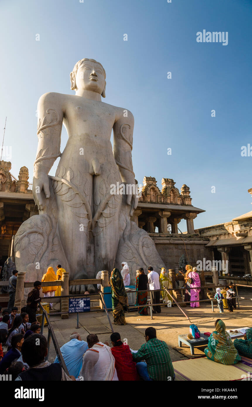 Gomateshwara, the tallest monolithic statue in the world, dedicated to