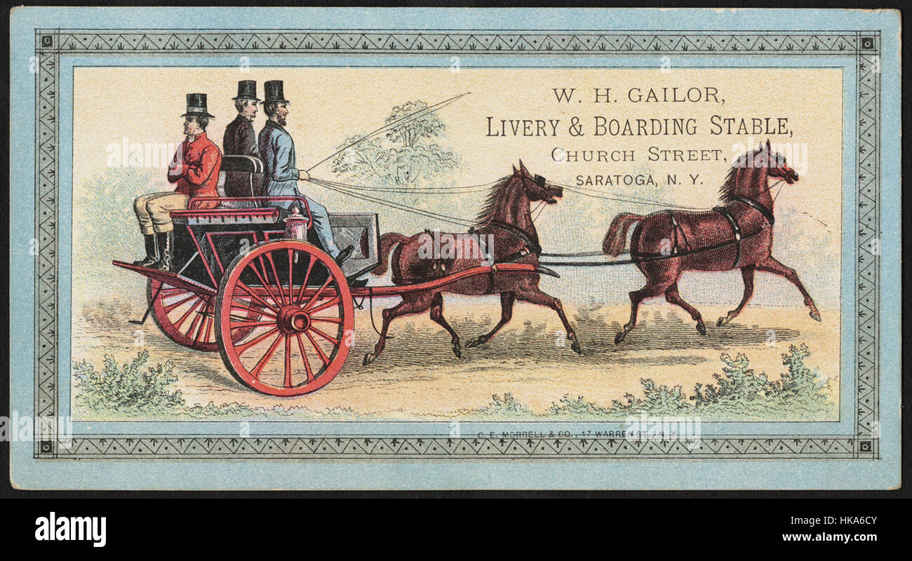 W. H. Gailor, livery & boarding stable, Church Street, Saratoga, N. Y. Stock Photo
